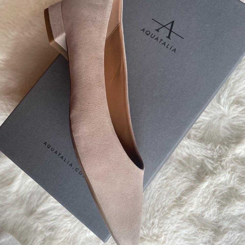 Aquatalia Penina AQ 24/7 waterproof Women's Beige Suede flats